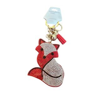 Glamorous Red and Silver Fox Keychain